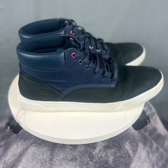 Timberland Groveton Chukka Boot SneakersBlue Leather Canvas SZ 12M Casual Kicks